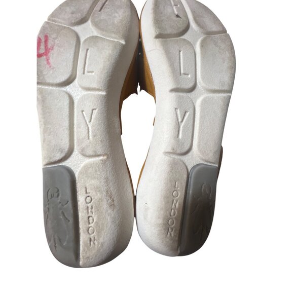 Fly London Womens Size 7.5-8 Leather‎ Sandals Tan Ankle Strap - Picture 5 of 7